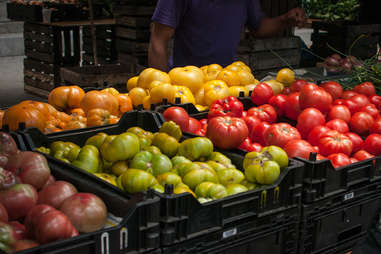 Tomatoes at a farmer's market