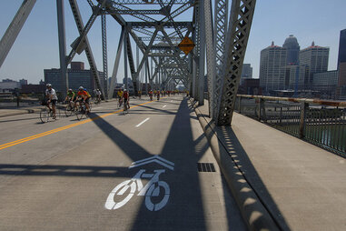 Louisville bike lane bridge