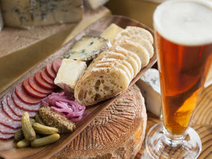beer and cheese plate