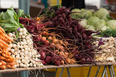 Root vegetables at the farmer’s market