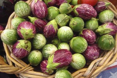 Baby eggplant at the farmer's market 