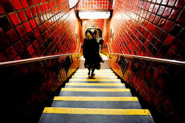 Boston train staircase
