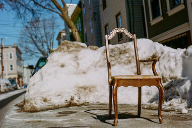 Space saver parking snow chair