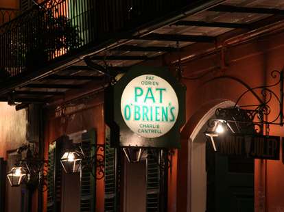 Vintage Pat O'Brien's Bar New Orleans LA 10" Advertising Hurricane Glass Cup 