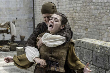 The Waif stabs Arya on game of thrones