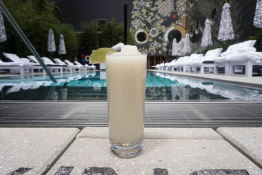 A frozen cocktail at The Beach