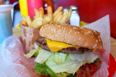Burger at Howard’s Famous Bacon & Avocado Burgers