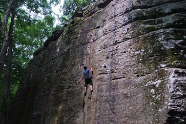 Rock climbing in Jackson Falls