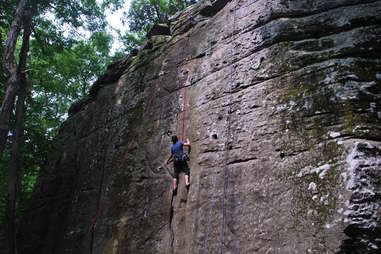 Rock climbing in Jackson Falls 