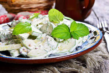 Salad with yogurt dressing