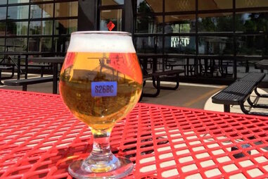 Beer outside at Station 26 Brewing Co