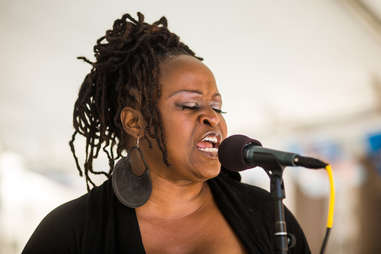 A singer at the SF Jazz Festival 