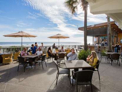 The patio at BLU Restaurant