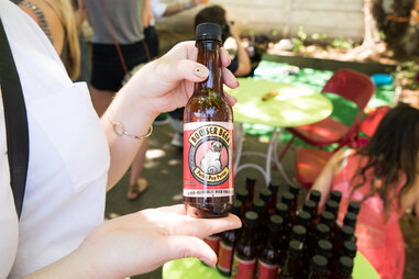 dog drink at puppy brunch NYC