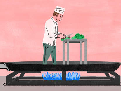 cook in kitchen illustration