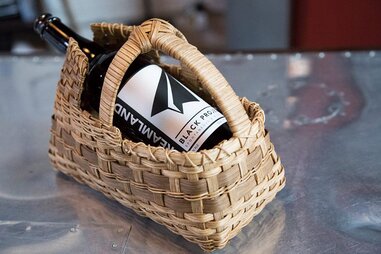 Former Future beer in a basket