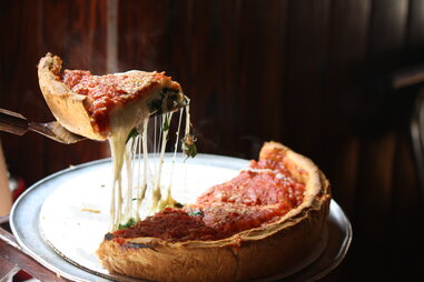 Pizza at Giordano’s in Chicago