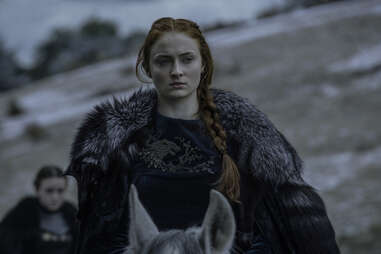Sophie Turner as Sansa Stark in the Battle of the Bastards on Game of Thrones