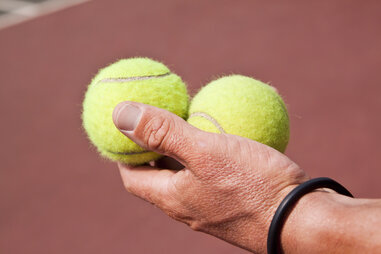 two tennis balls