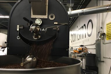 Roasting beans at Barismo in Boston
