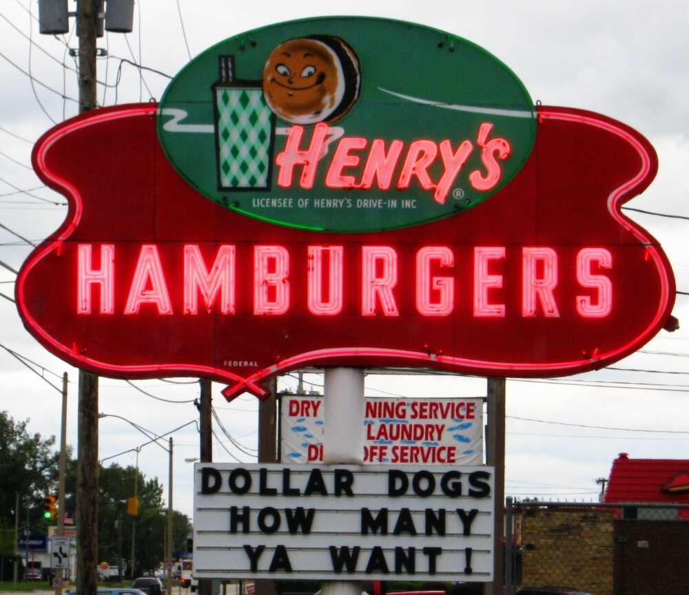 Henry's Hamburgers sign 