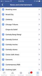 screenshot of facebook app on ios