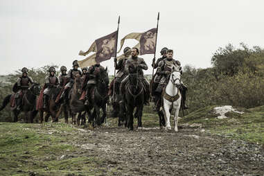Jerome Flynn as Bronn and Nikolaj Coster-Waldau as Jaime Lannister in Game of Thrones season finale The Winds of Winter