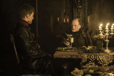 Nikolaj Coster-Waldau as Jaime Lannister and David Bradley as Walder Frey in Game of Thrones season finale The Winds of Winter
