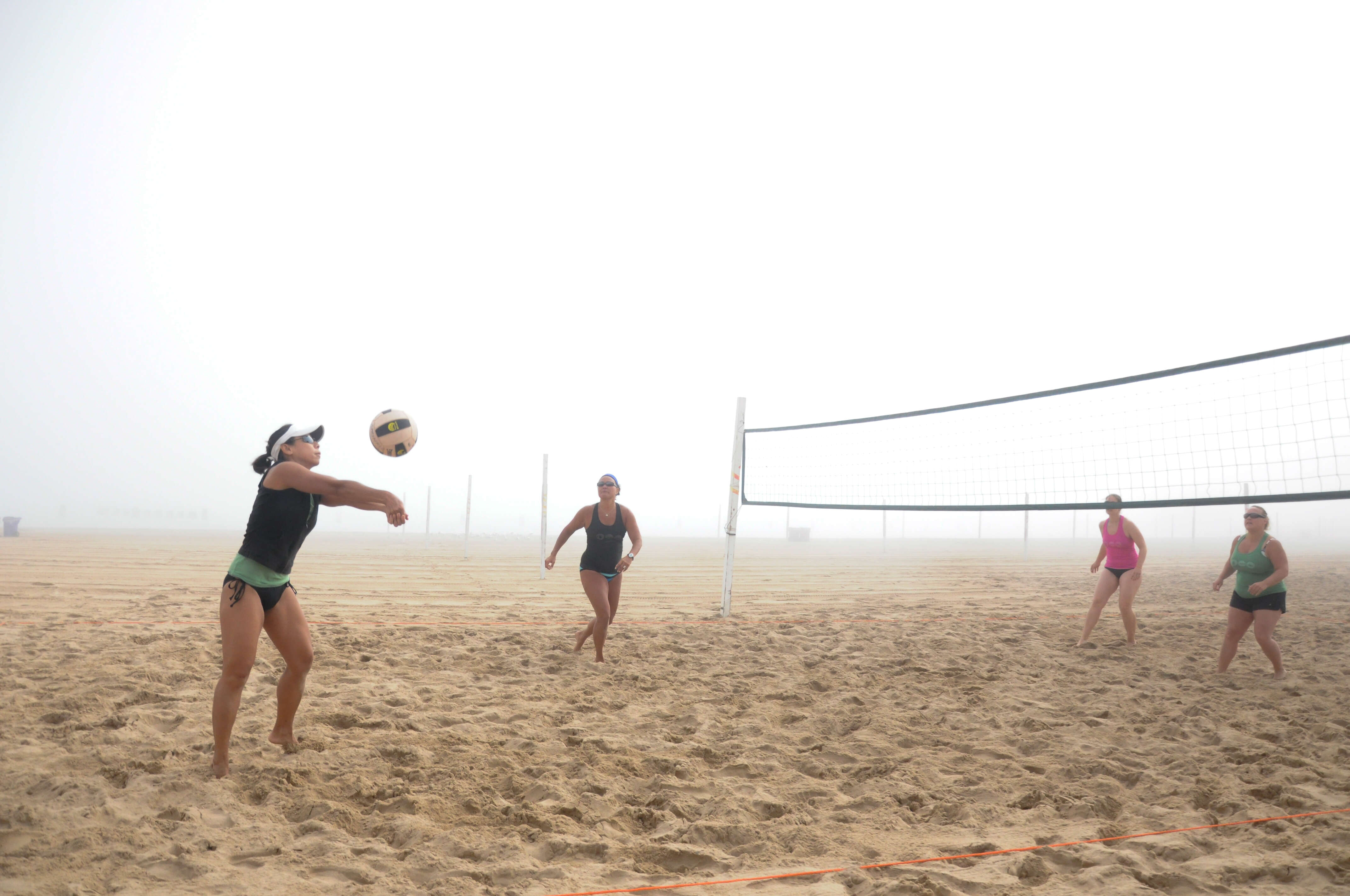 Volleyball in the fog