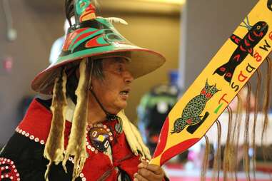 Klingit dancer in Kake Alaska