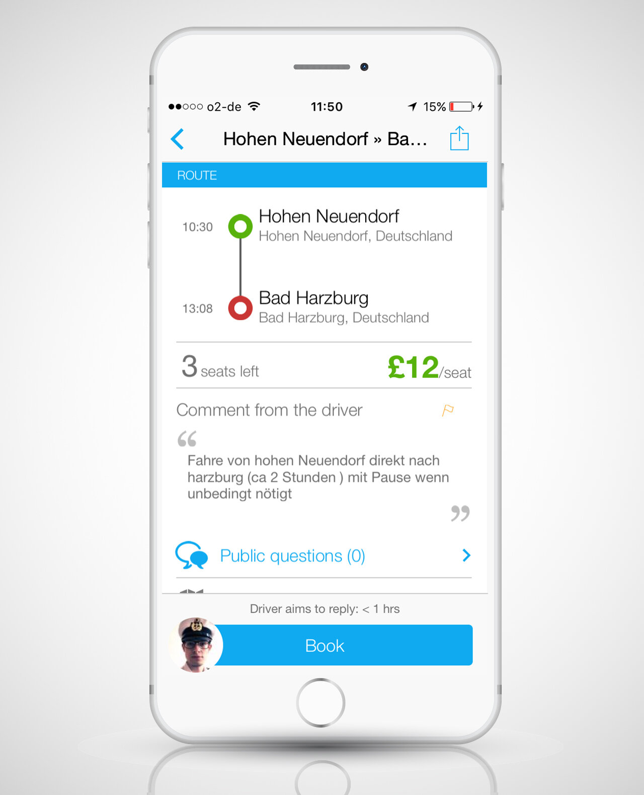 BlaBlaCar European ride share app
