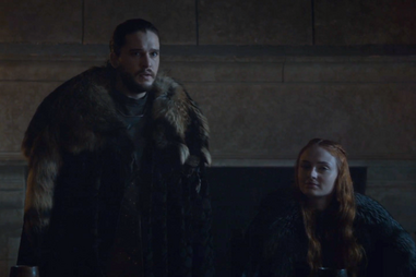 jon and sansa in game of thrones season 6 finale
