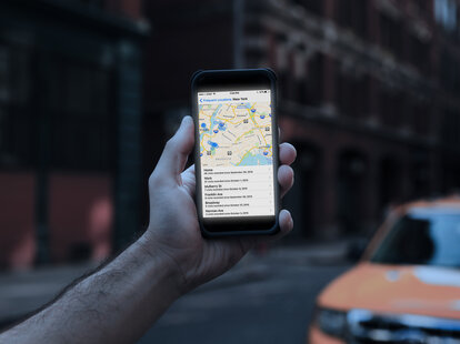 man holding iphone 6 displaying map