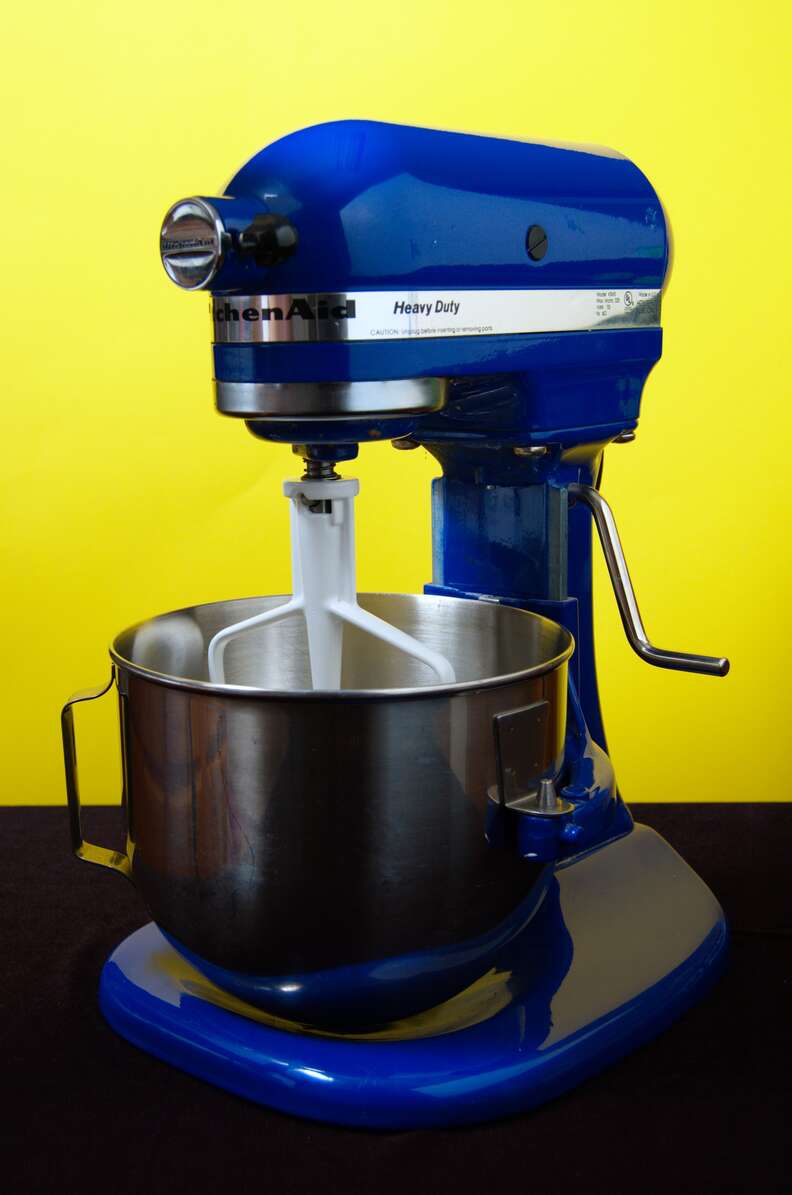 blue kitchen aid stand mixer