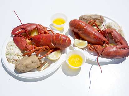 boiled lobster and butter