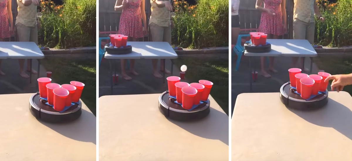 Roomba Pong Video: Beer Pong Harder with Vacuums - Thrillist