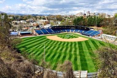 Brooklyn Cyclones Replace Damaged Grass Field At MCU Park With