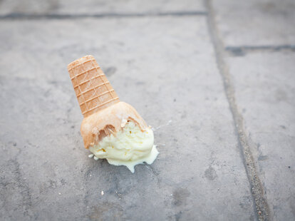 ice cream on ground