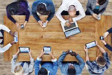 people using technology