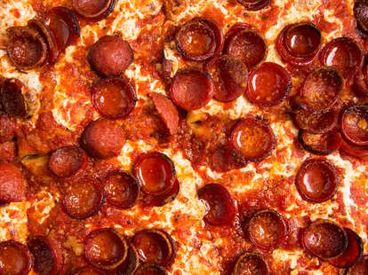 Close up shot of pizza