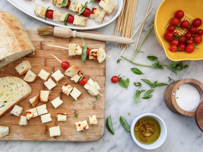 Grilled caprese skewers