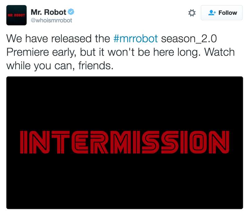 Mr. Robot Season 2 premiere