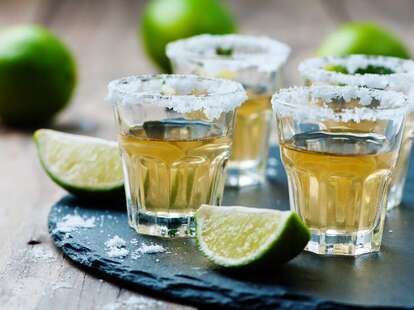 Tequila shots at Three Amigos