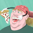 illustration brain weight loss pizza