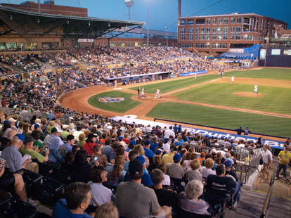 Movie Night on a Minor League Baseball field