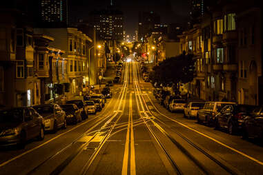 Old style orange lights in San Francisco