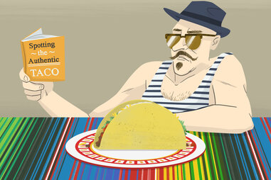 Hipster Looking at Taco