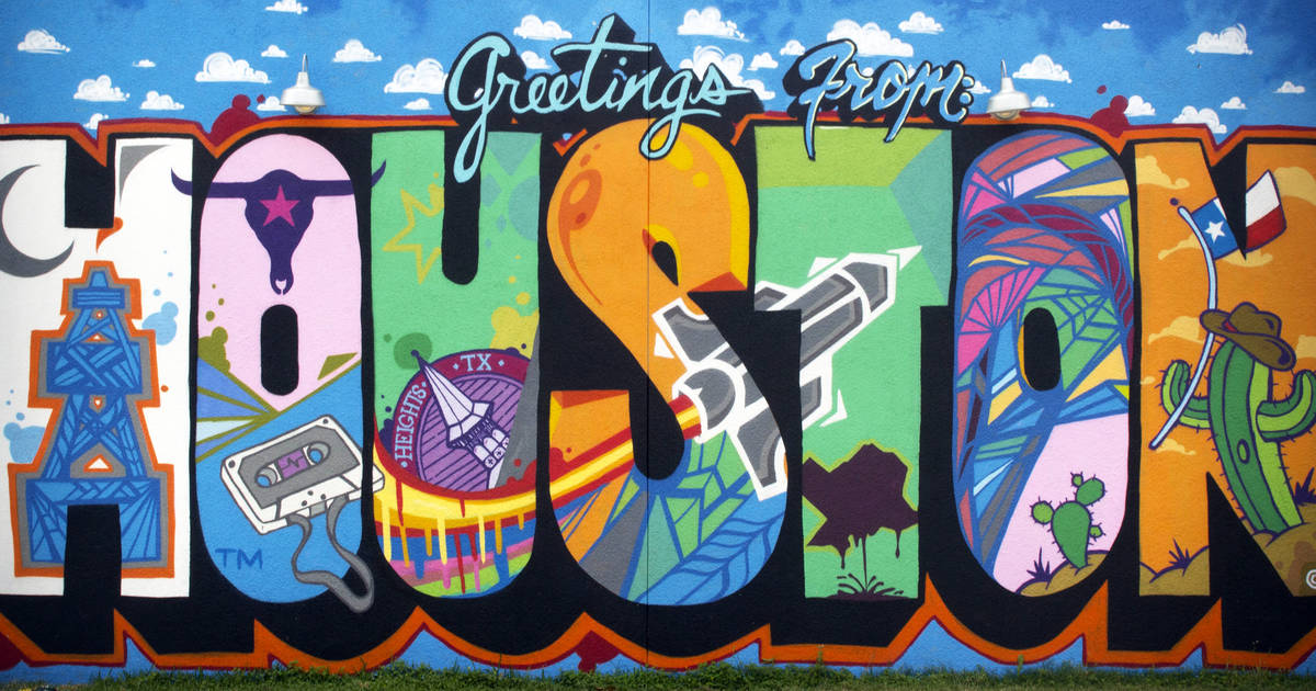 Houston Astros H Logo Star Background Crush City & Graffiti Scene Die-cut  MAGNET 