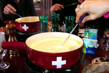 Fun swiss fondue party