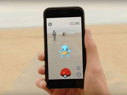 Pokemon Go on the beach